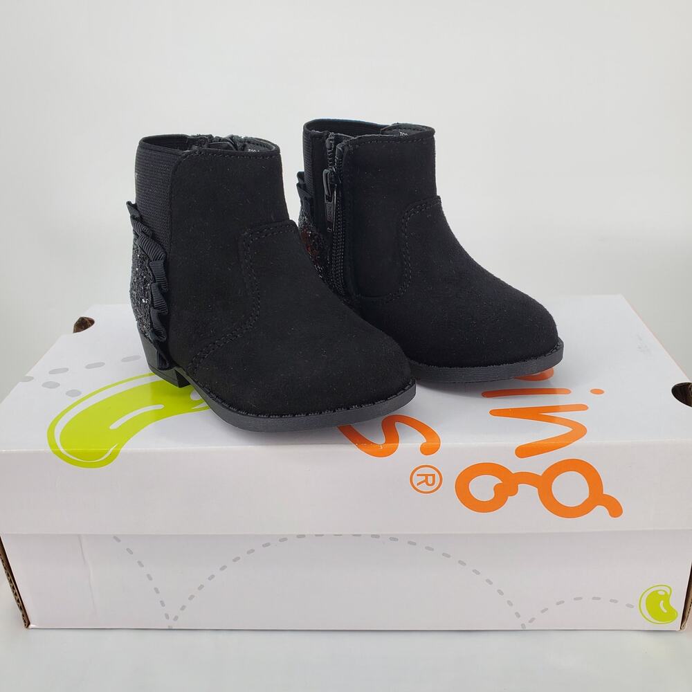 Jumping Beans Toddler‎ Girl 5T Luella Black Sparkle Ankle Boots New